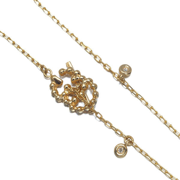 Gucci Bracelet Diamond Gg Running 17 Engraved 18K 750 Yellow Gold