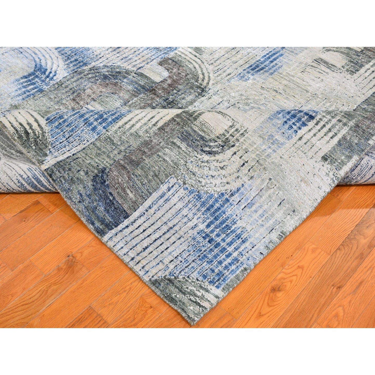 8'X10'2" The Intertwined Passage Silk With Text Wool Hand Knotted Rug