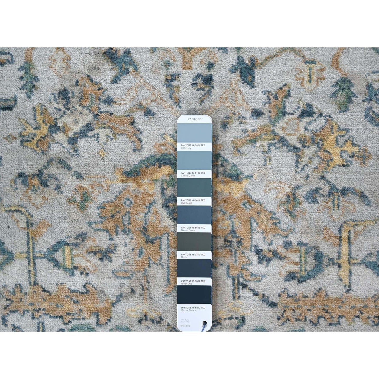 3'X4'10" Blue Broken And Erased Zoroastrian Heris Hand Knotted Wool Rug