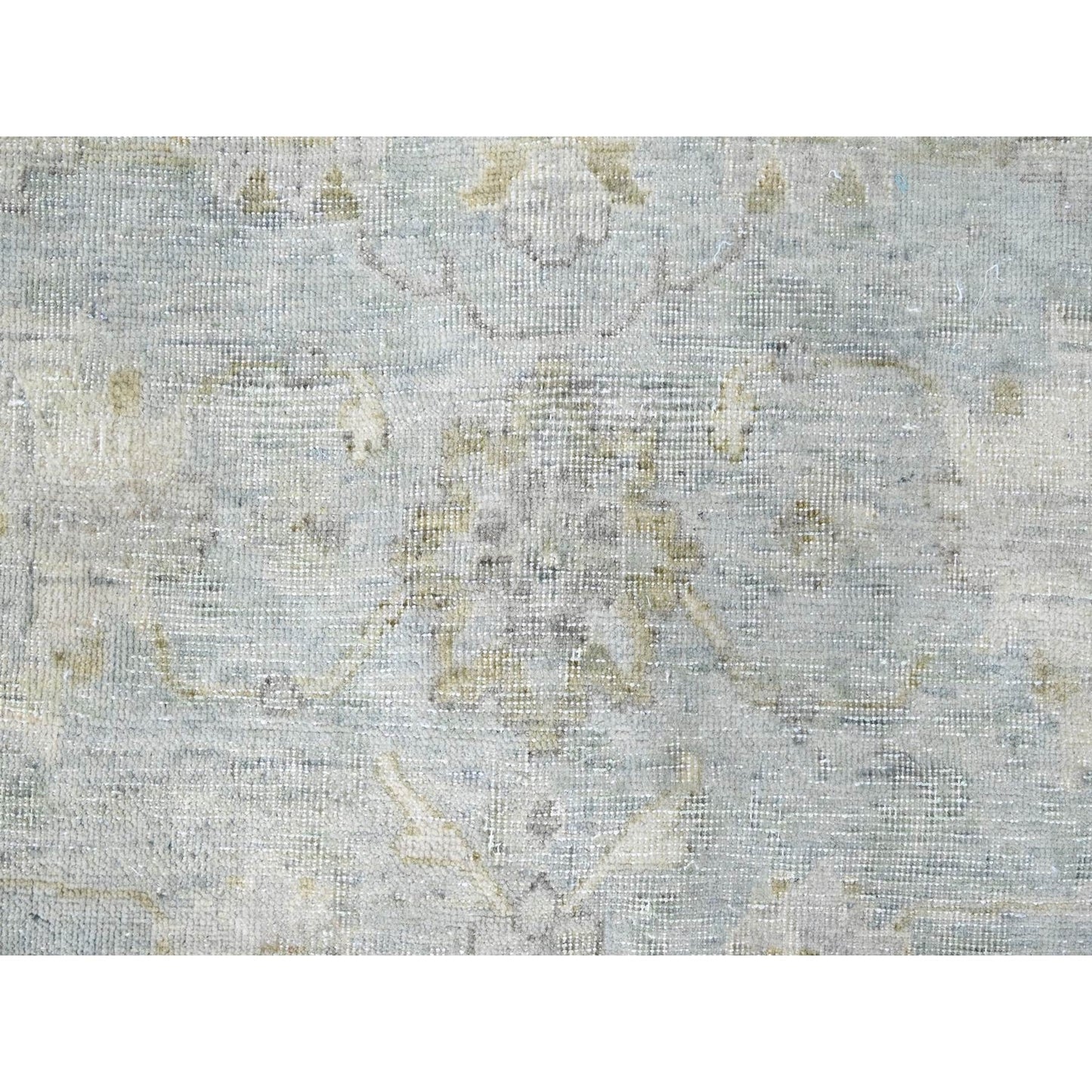 9'X12'2" Gray Antiqued Ziegler Mahal Design Pure Wool Hand Knotted Rug