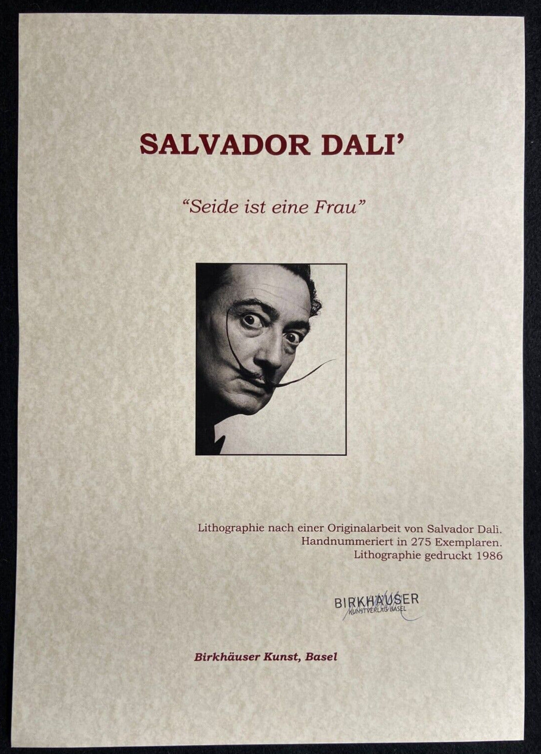 Salvador Dal Lithograph Coa Signed Numbered By