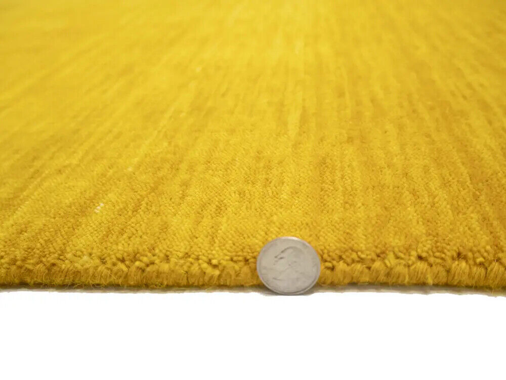 Marigold Solid Design Hand-Loomed 8X8 Gabbeh Wool