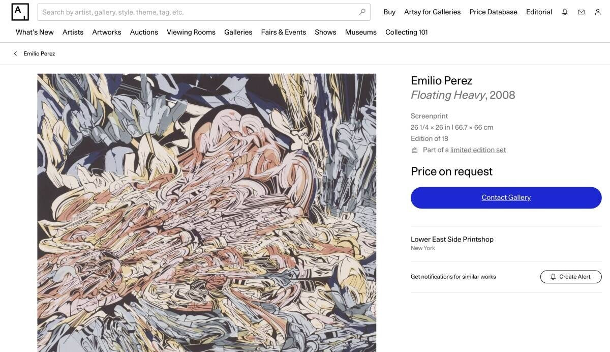 Emilio Perez Lithograph Floating Heavy 2008