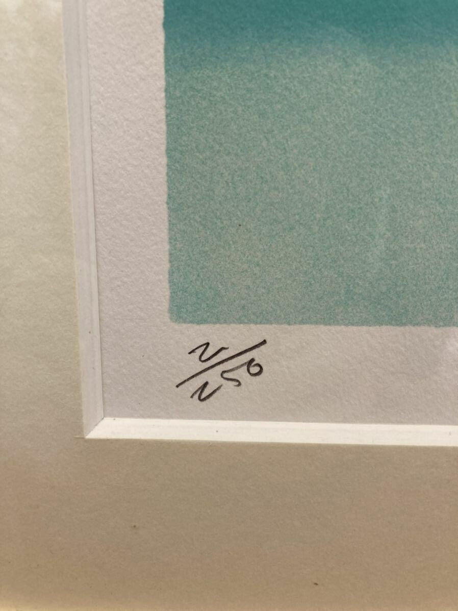 Alfred Defossez (French) Blue Bouquet Original Lithograph On Paper Signed Framed