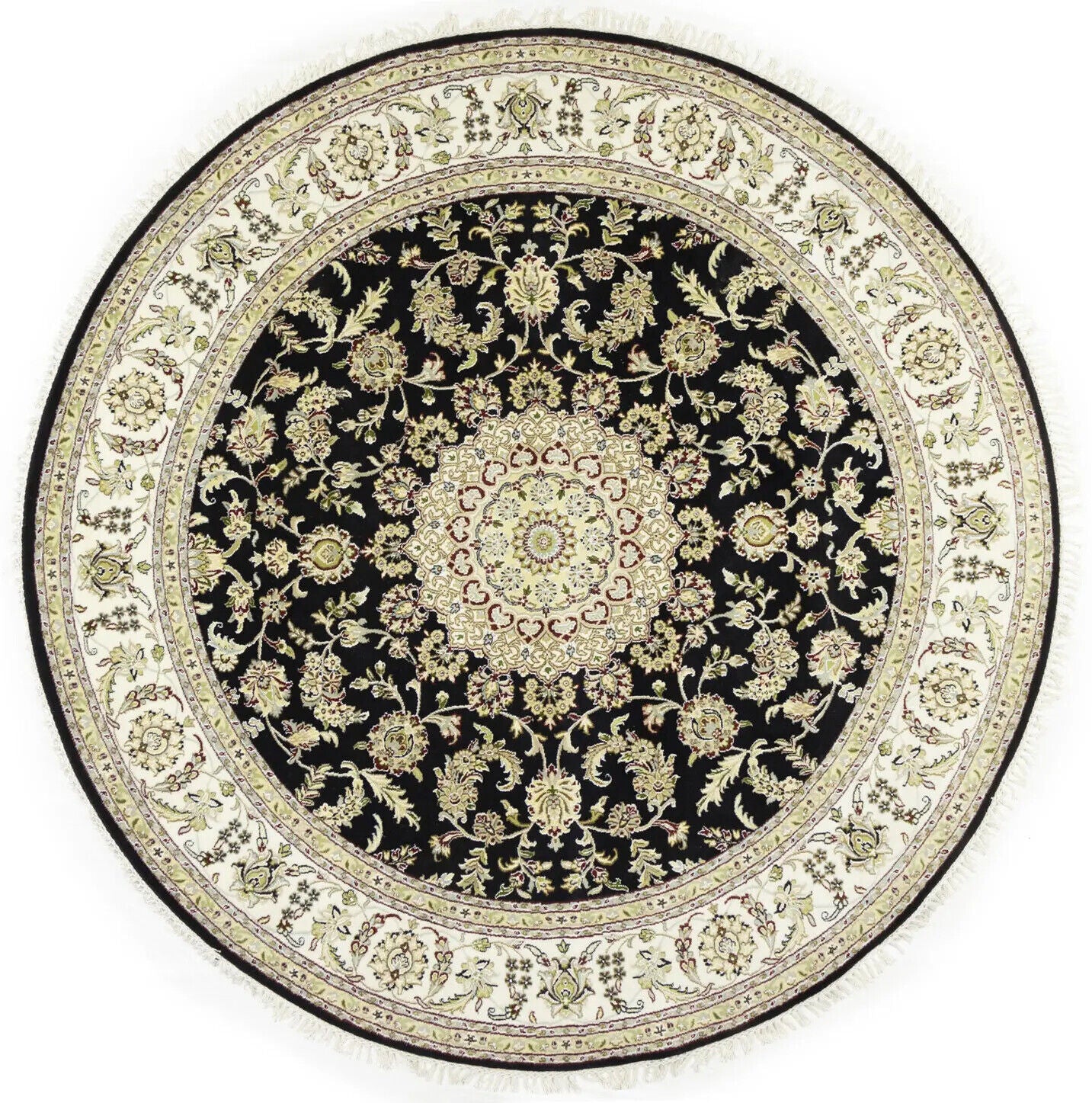 Black Floral Classic Handmade 6X6 Indo-Nain