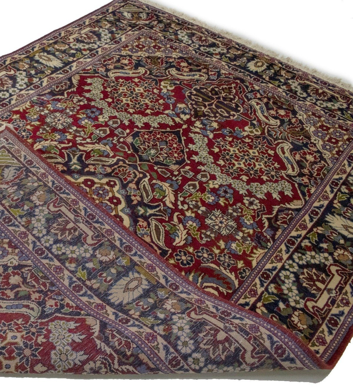 Hand-Knotted Vintage Oriental Rug Classic Floral