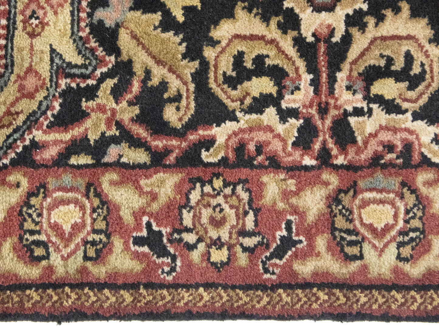 Agra Jaipur Oriental Runner Rug Wool Hand-Knotted