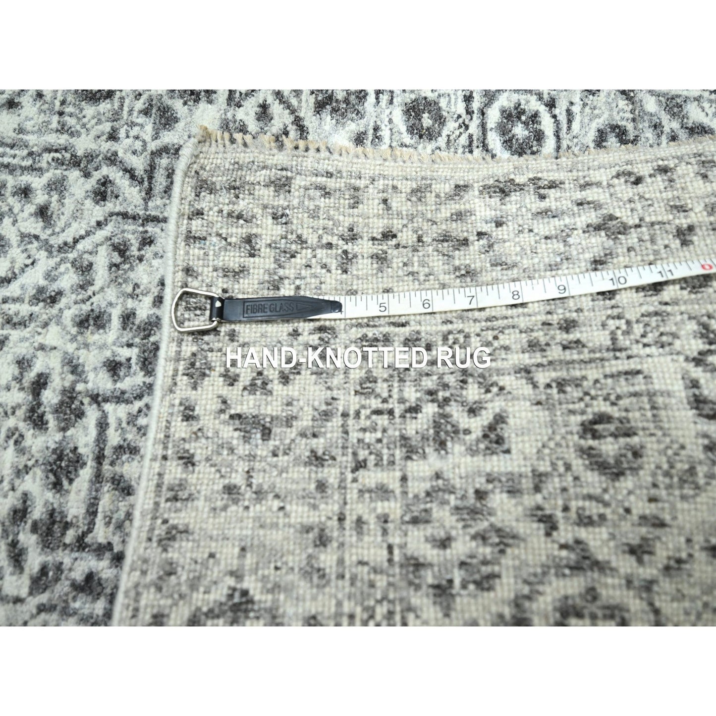 2'6"X30' Ivory Pre Historic Mamluk Design Hand Knotted Wool Runner Rug