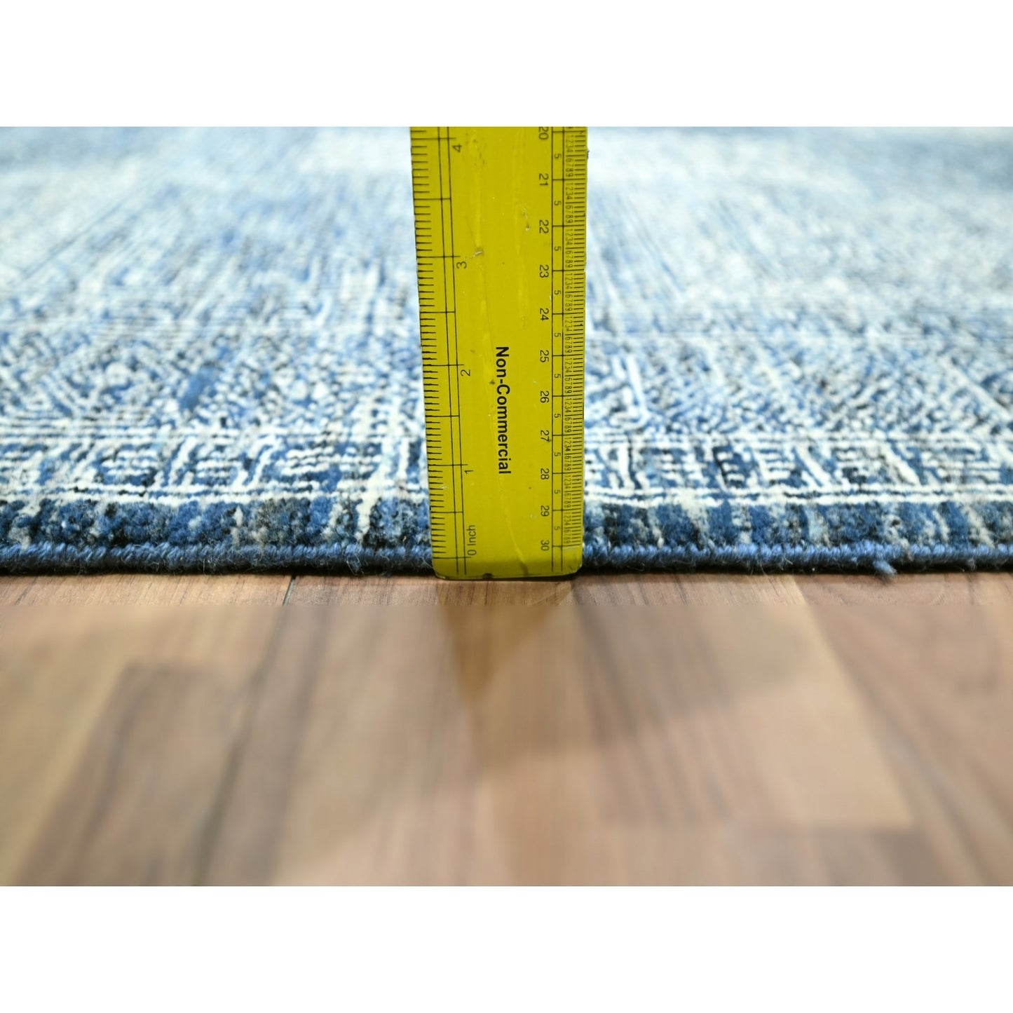8'1"X10'2" Aegean Blue Garden Design Agra Hand Knotted 100% Wool Rug