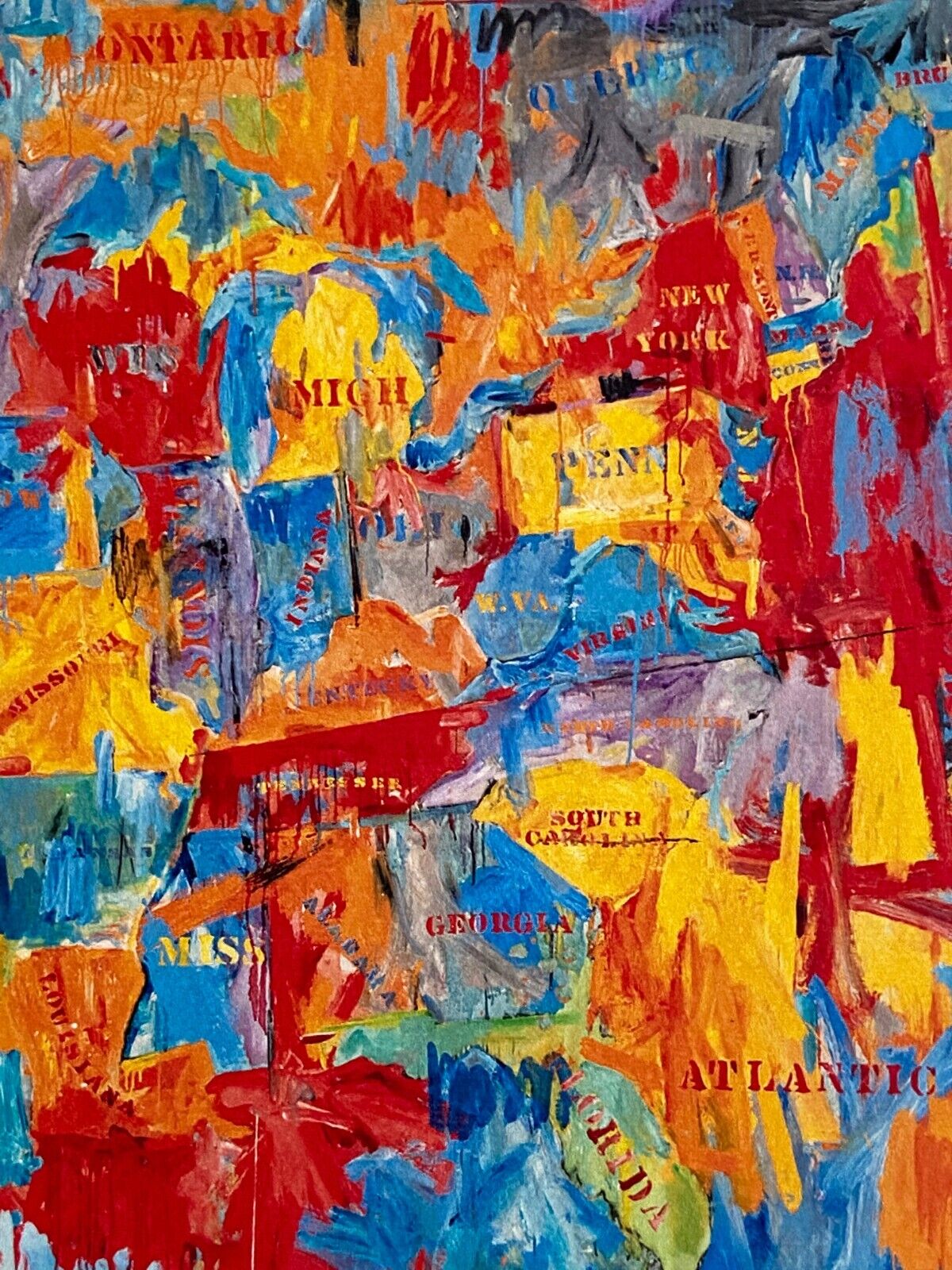 Jasper Johns ' Map ' Lithograph Coa Numbered Hand