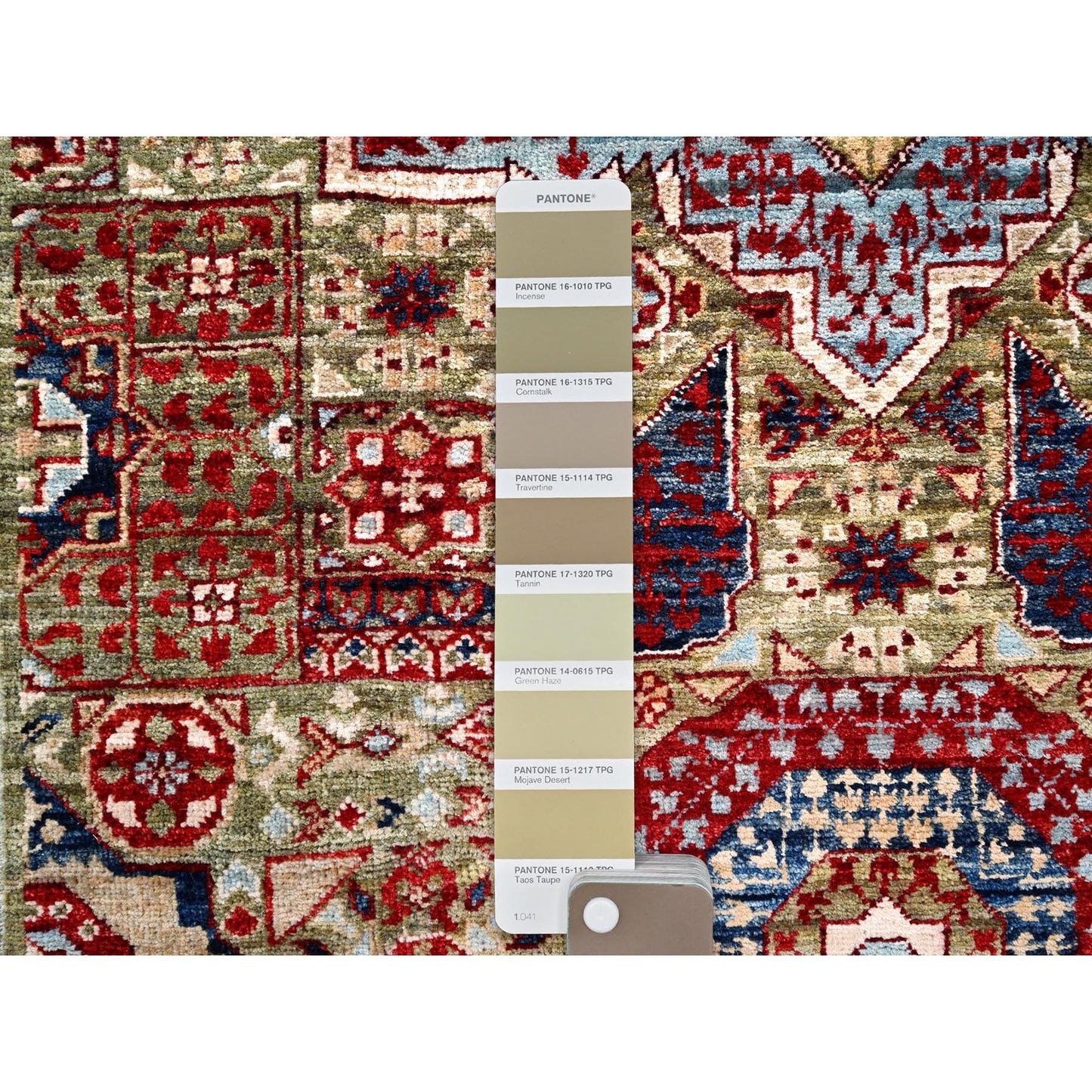 2'4"X24'7" Green Hand Knotted Mamluk Design Pure Wool Xl Runner Rug