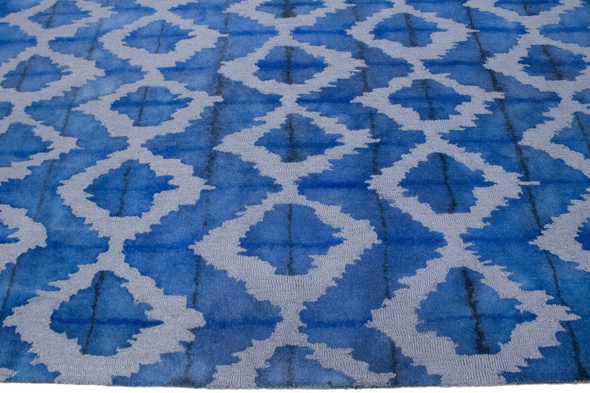 Blue Abstract Design Living Room Decor 5X8