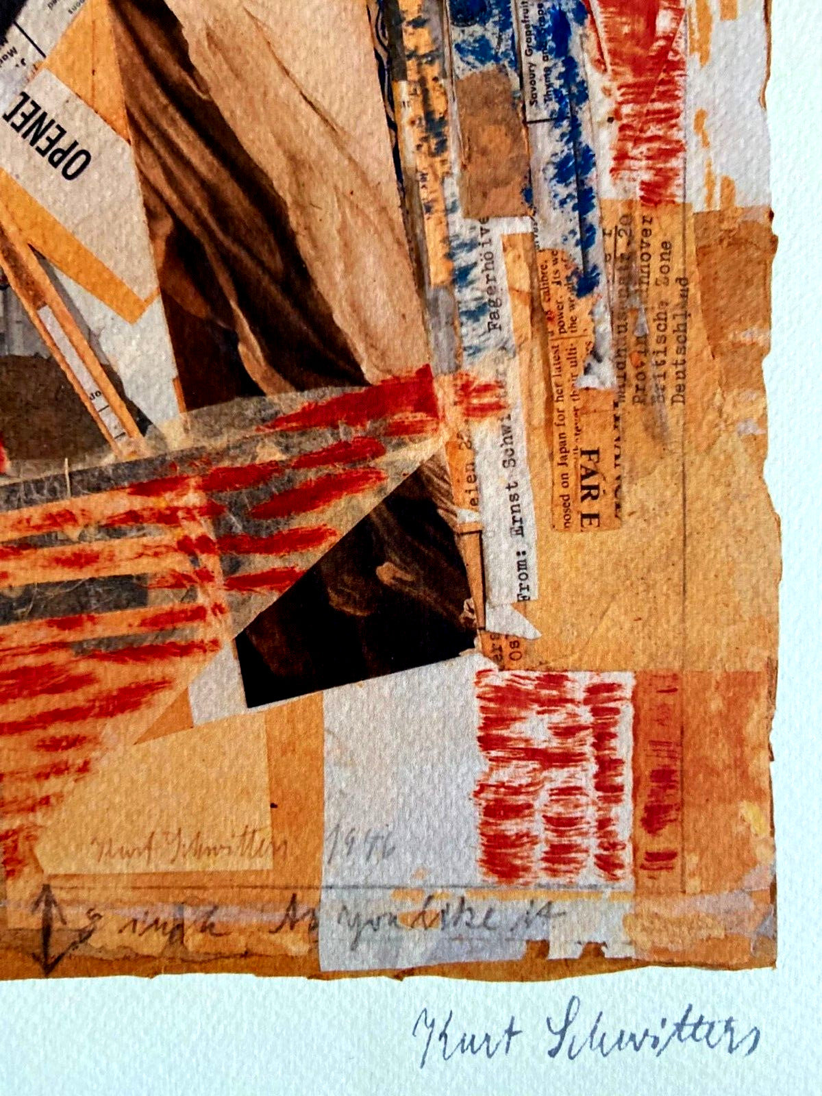 Kurt Schwitters Coa Lithograph