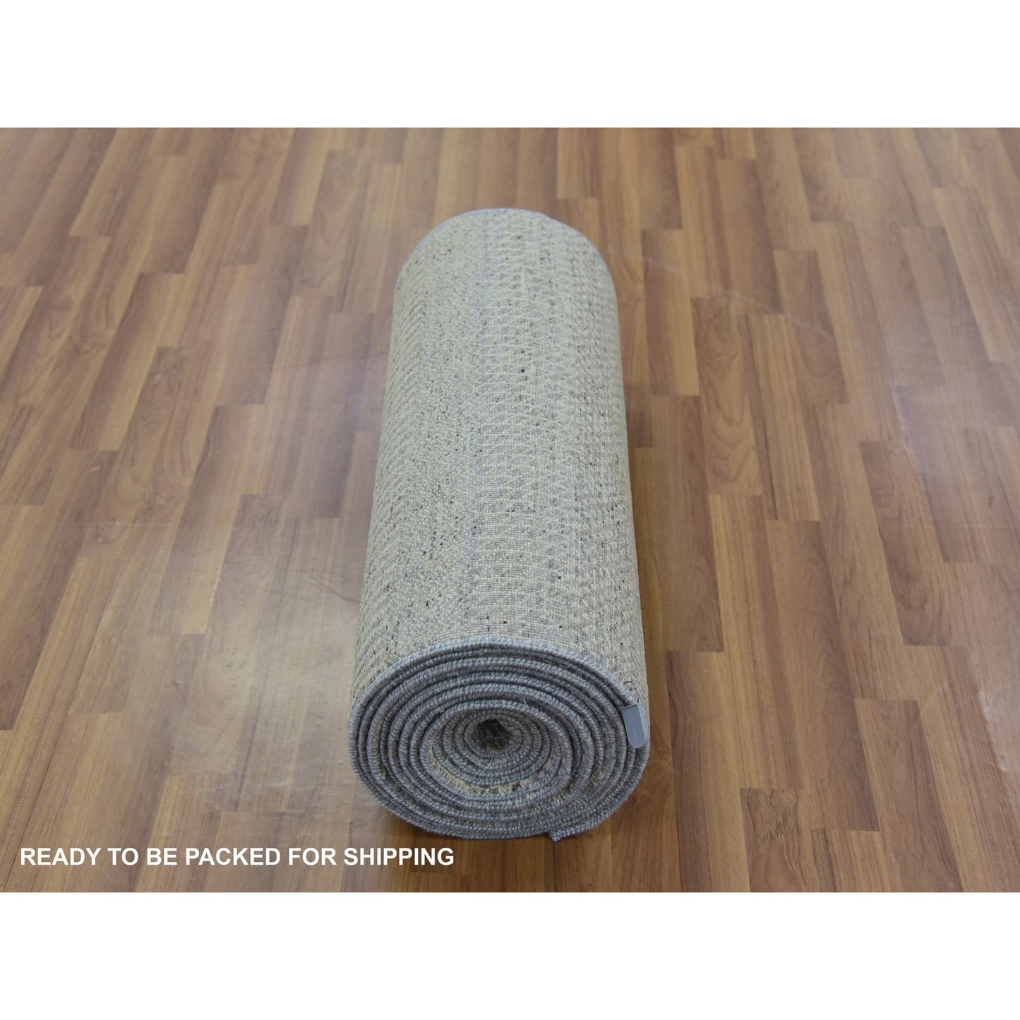 2'6"X21'8" Castor Gray Undyed Wool Grass Hand Knotted Xl Runner Rug