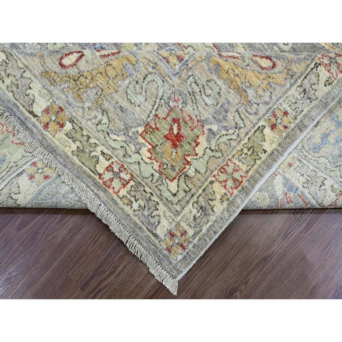 8'X9'7" Jet Gray Bijar Garus Design High Mountain Wool Hand Knotted Rug