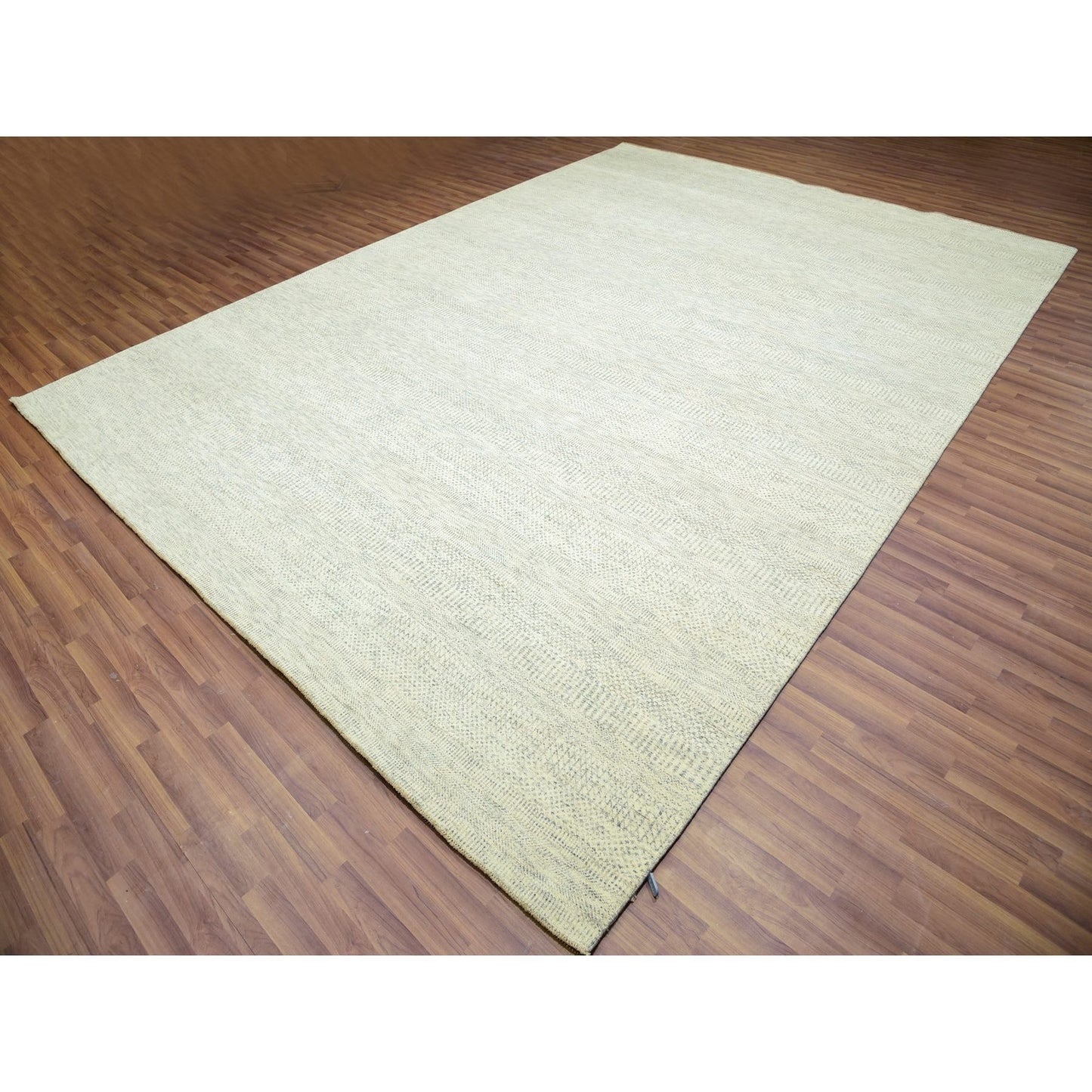 10'1"X14' Nimbus Gray Hand Knotted Grass Design Shabby Chick Oriental Rug