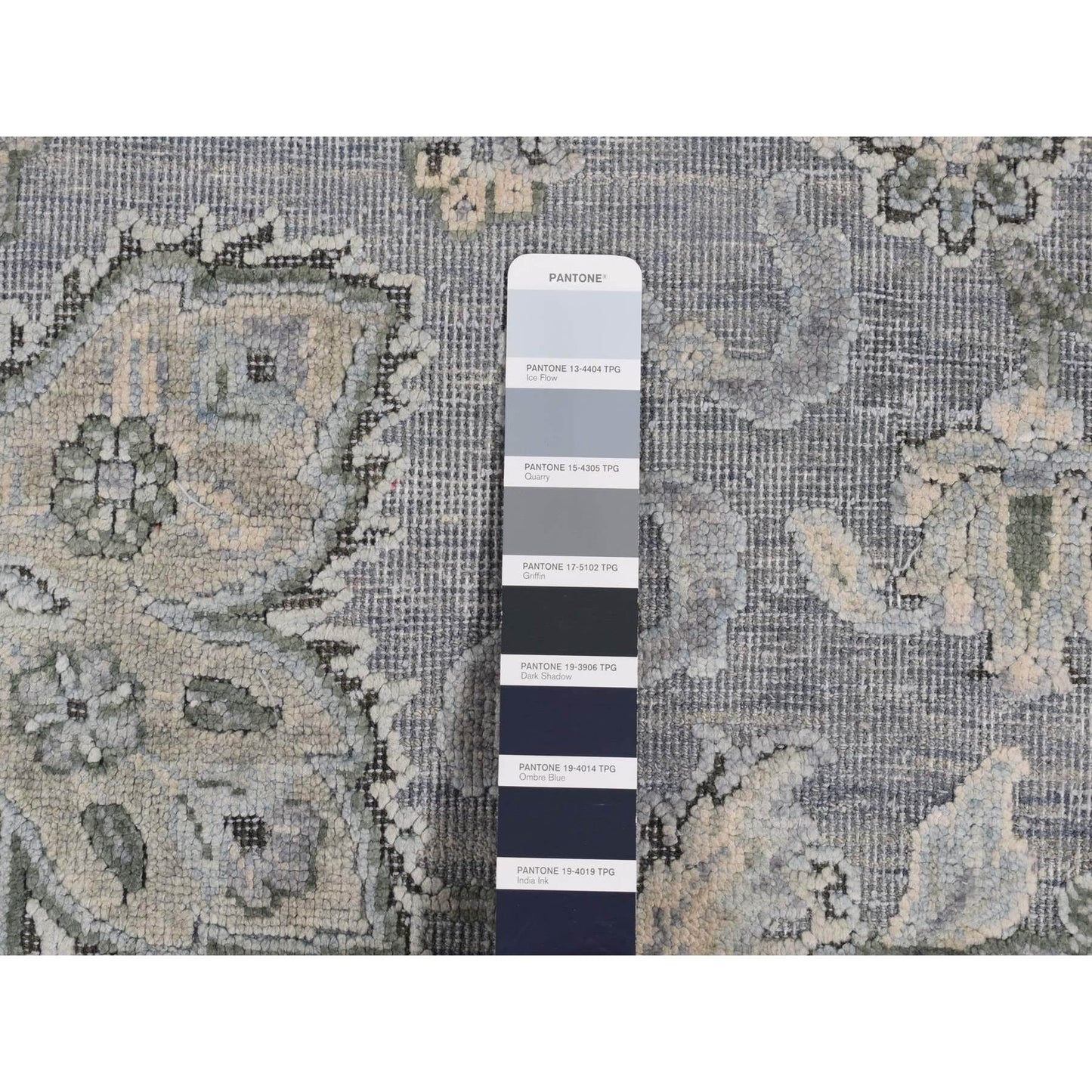 9'X12' Goose Gray Oushak Design Silk With Wool Hand Knotted Rug