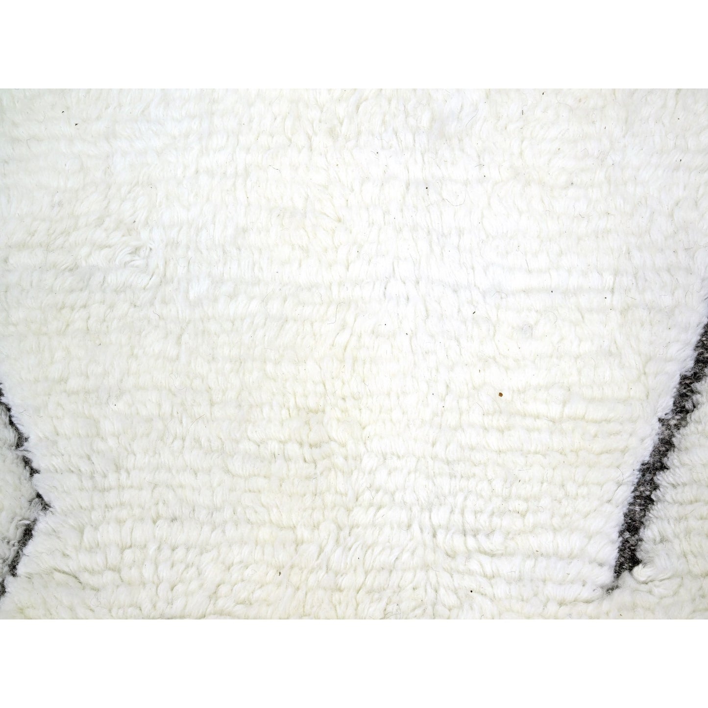 9'2"X12'1" White Moroccan Weave Geometric Design Wool Hand Knotted Rug