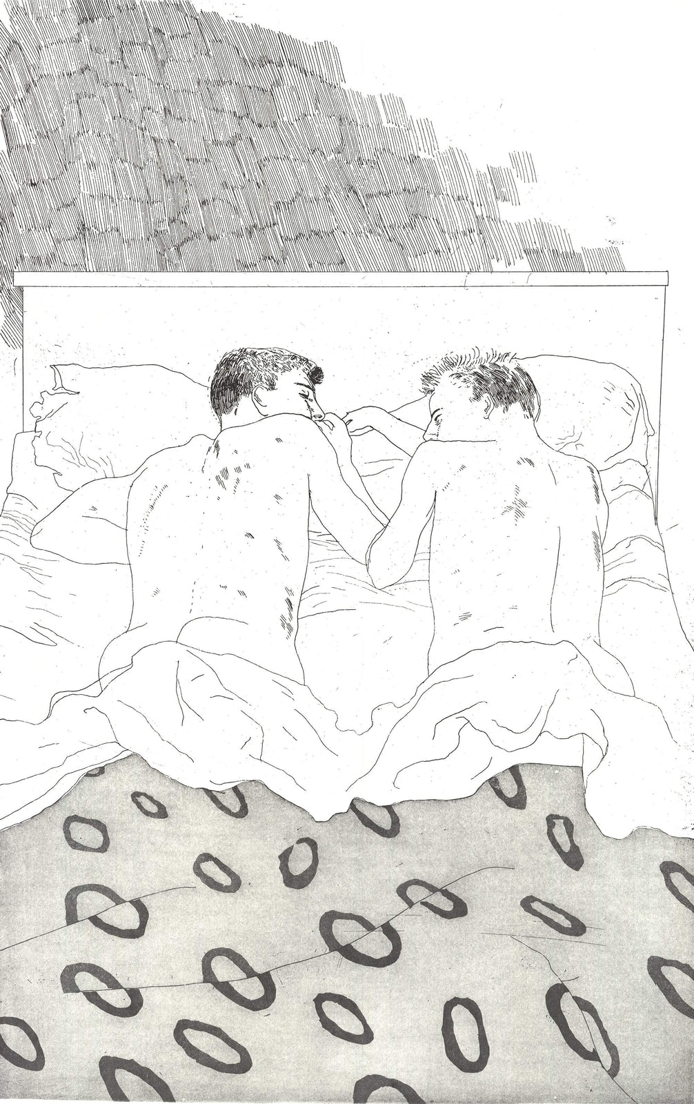 David Hockney Two Boys Aged 23 Or 24 " Poster Pop Art White, Gray