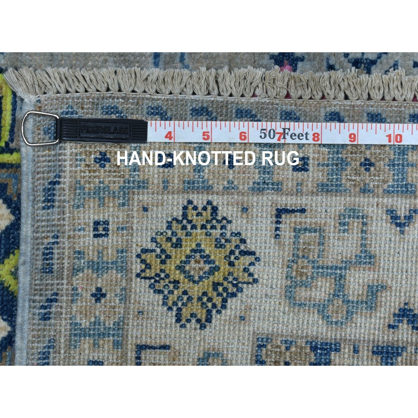 3'3"X5' Colorful Gray Fusion Kazak Pure Wool Hand Knotted Oriental Rug