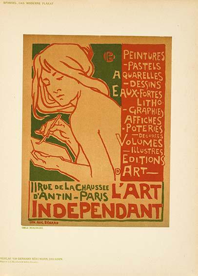 Art Independant By Berchmans Das Moderne Plakat 1897 Original Stone Lithograph