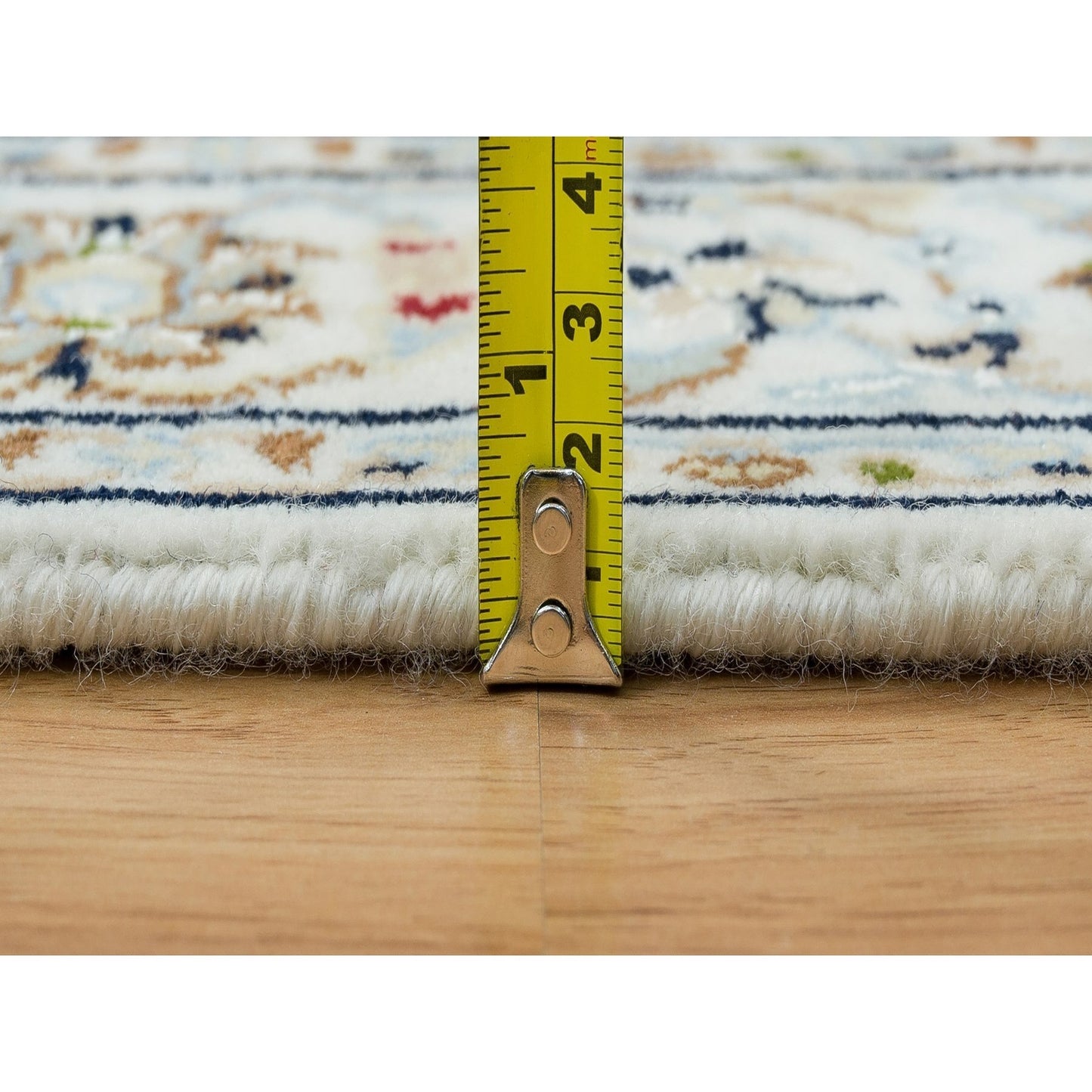 2'8"X16'4" Ivory Hand Knotted Nain Design 250 Kpsi Wool Xl Runner Rug