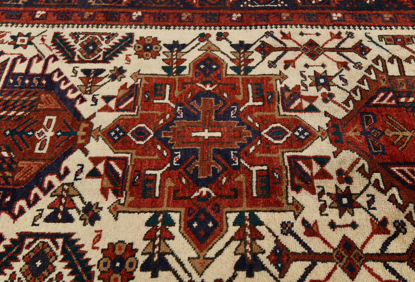 Vintage Hand-Knotted Tribal Runner Rug Wool