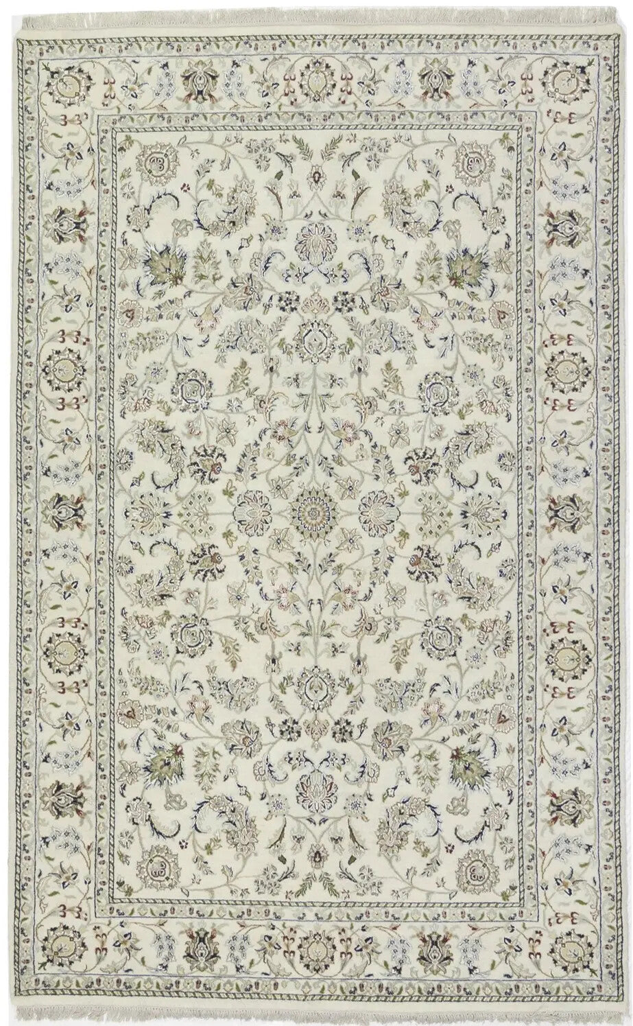 Indo-Nain Oriental Rug Classic Floral Style