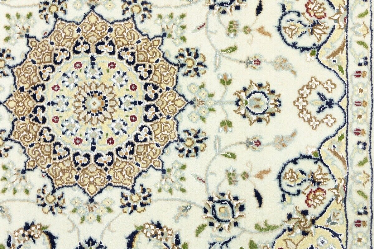 Indo-Nain Oriental Square Rug Vintage Floral