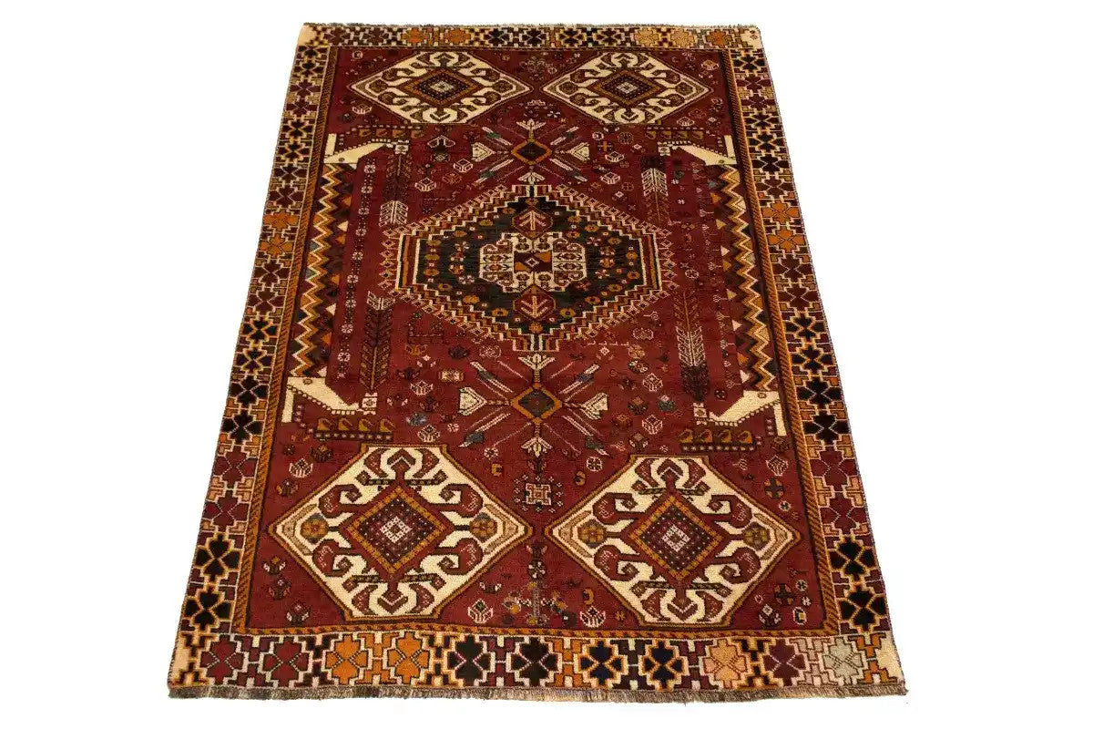 Handmade Vintage Oriental Area Rug Geometric