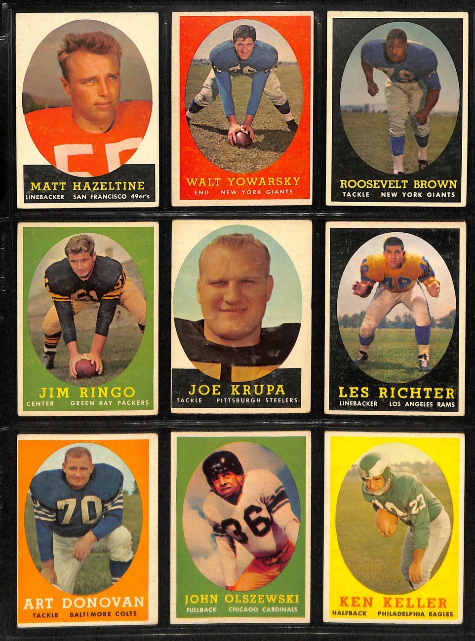 1958 Topps Football Card Complete Set (1-132)