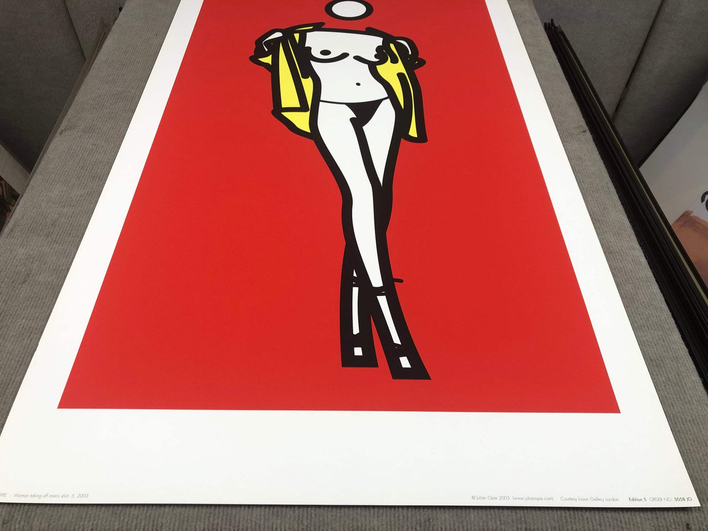 Julian Opie Woman Taking Off Mans Shirt. 5 " Serigraph Contemp