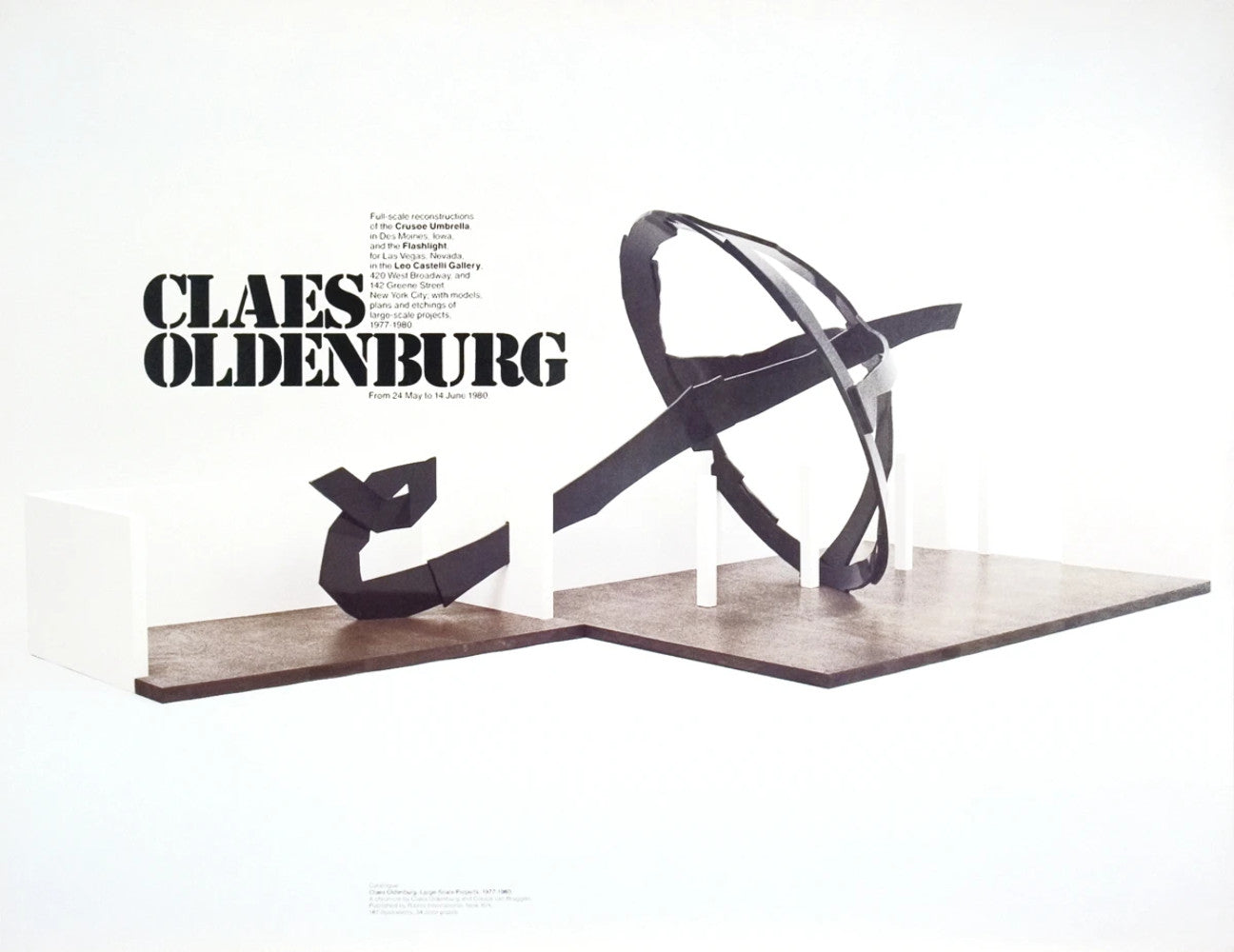 Claes Oldenburg Umbrella " Poster Pop Art Black & White