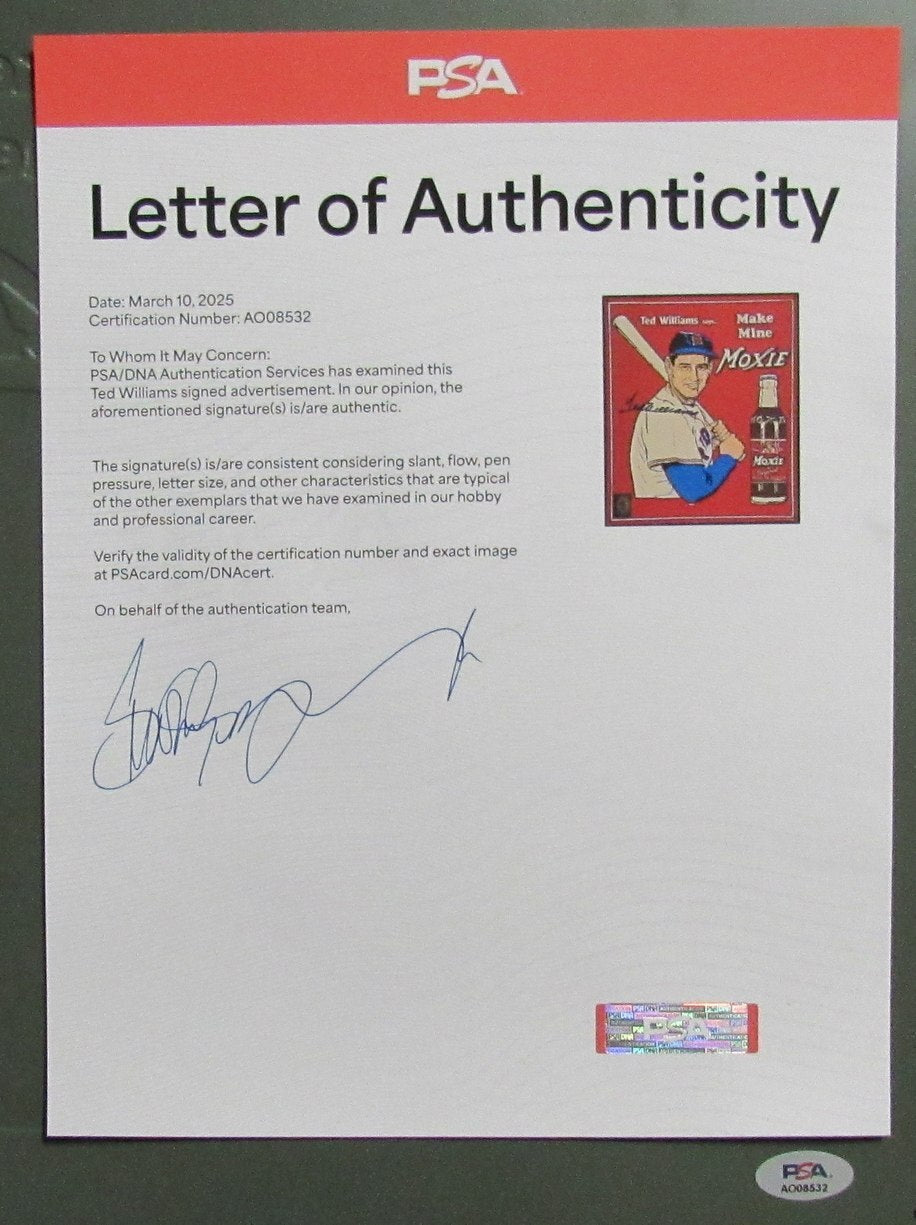 Ted Williams Hof Signed/Autographed 11X13