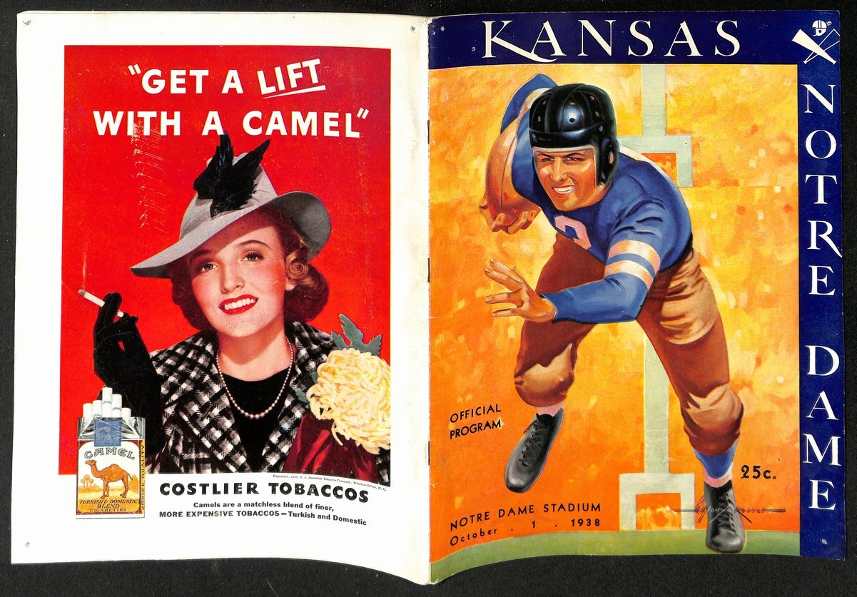 1938 Kansas Vs Notre Dame Vintage College