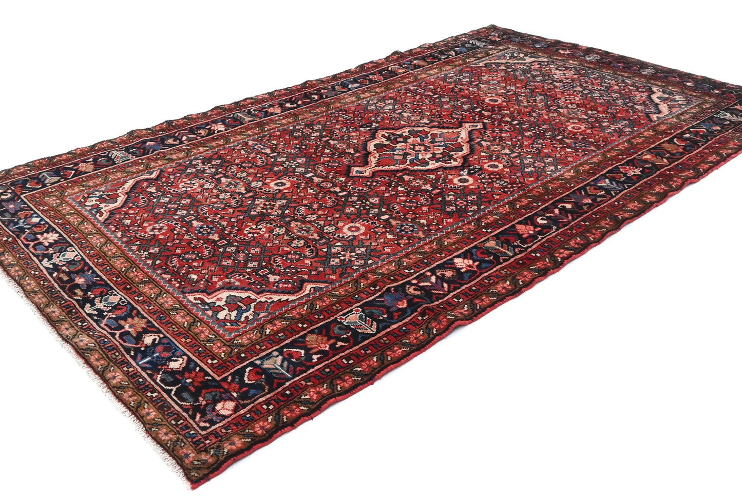 Red Vintage Hand-Knotted Tribal Rug 5X9 ft Farmho