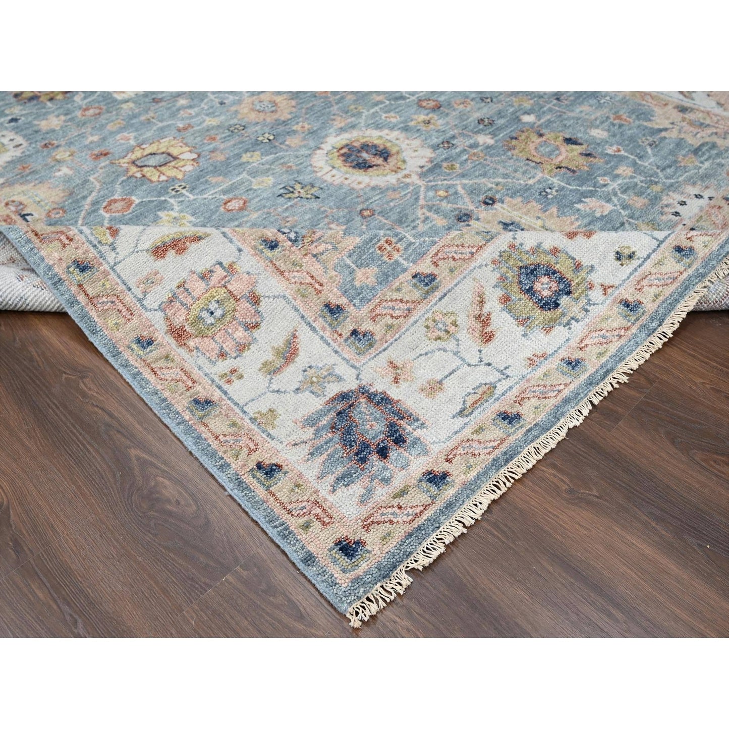 8'9"X12' Nimbus Gray Oushak Design Supple Wool Hand Knotted Oriental Rug