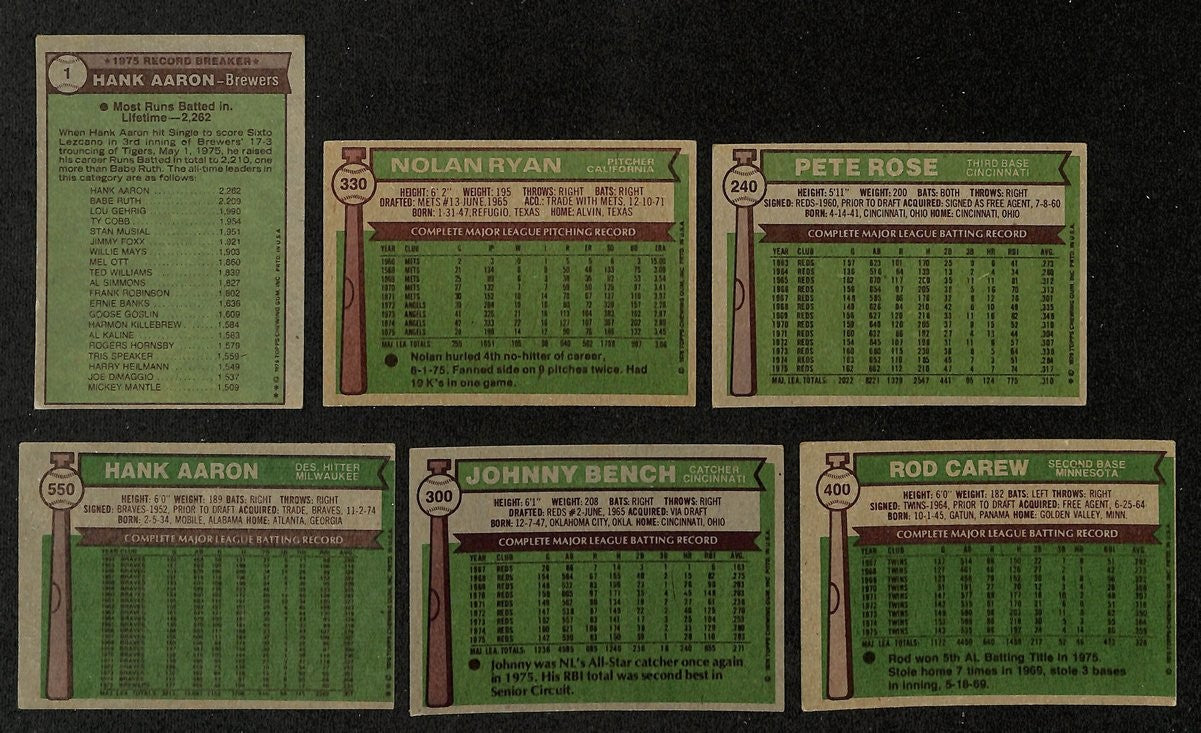 1976 Topps Baseball Complete Set (660) Brett Rc