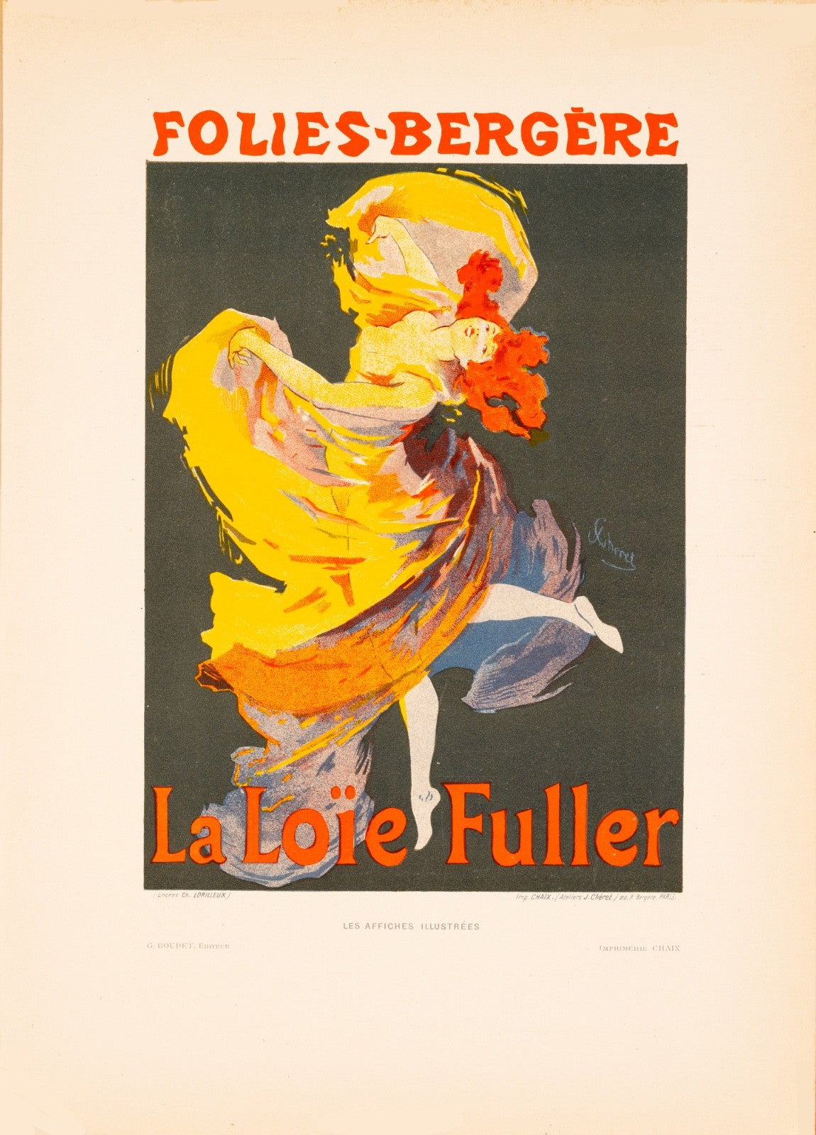 La Loie Fuller Jules Cheret Les Affiches Illustrees 1896 Serpentine Danse Rare!