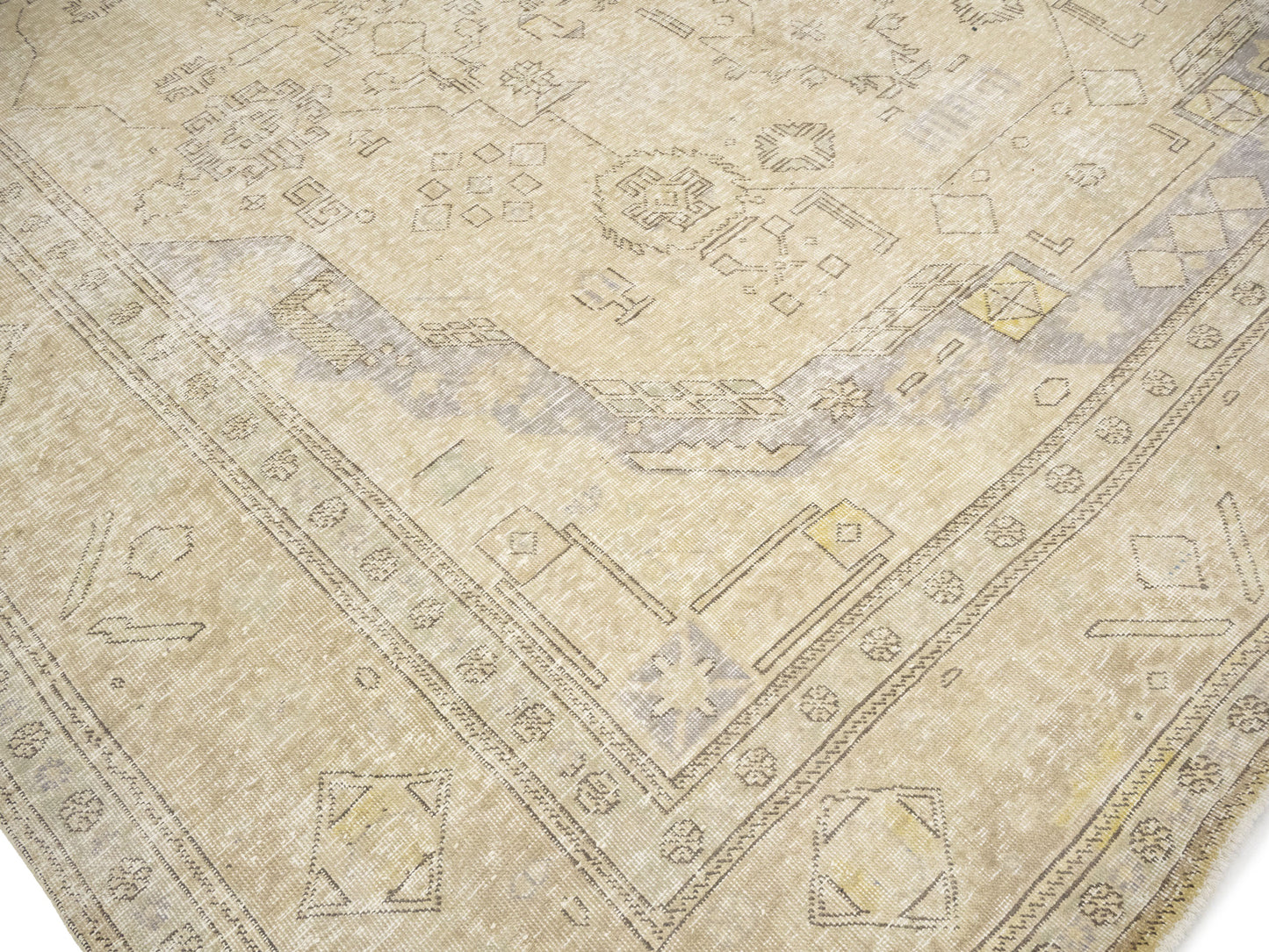Semi-Antique Handmade Floral Oriental Rug Vintage
