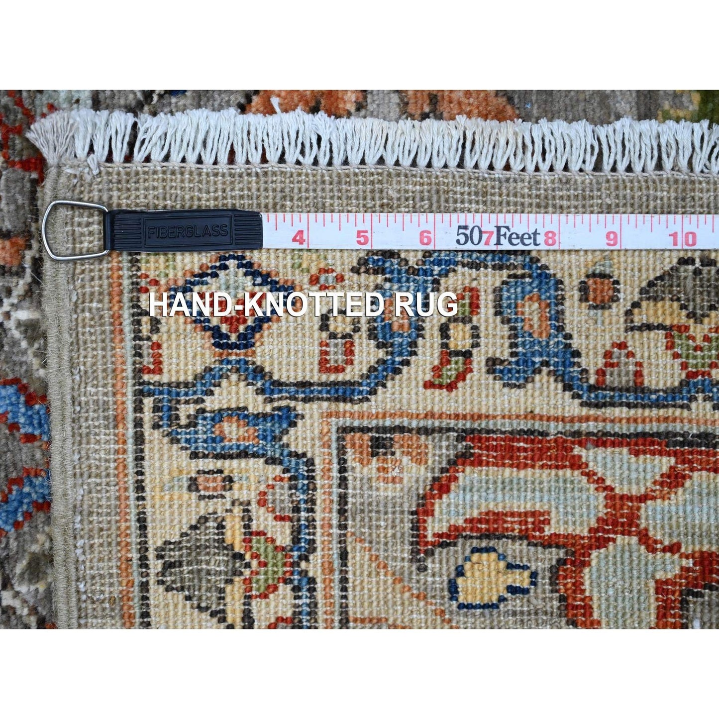 3'X11'10" Gray Hand Knotted Aryana Bidjar Garus Wool Runner Oriental Rug