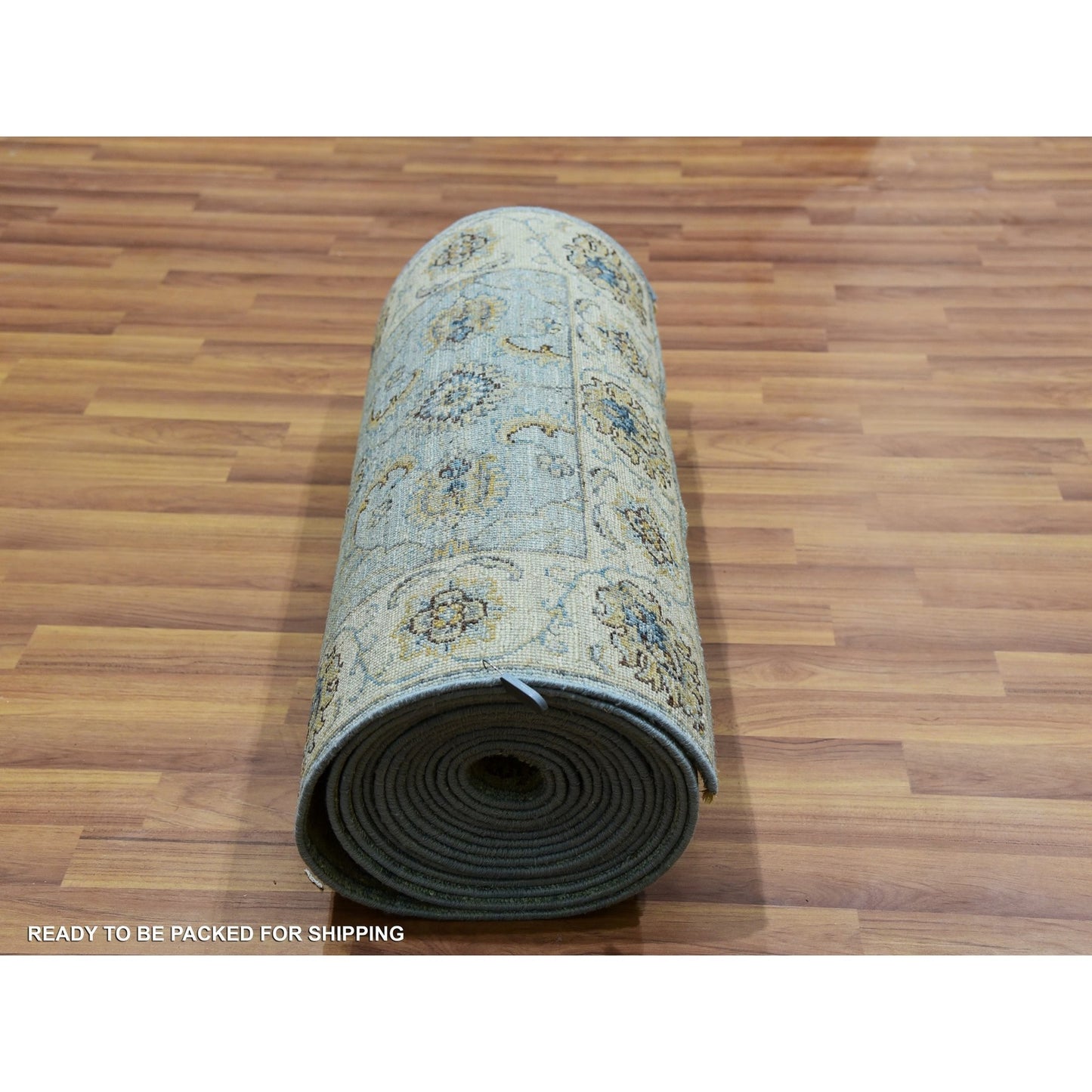2'9"X24'3" Sapphire Blue Hand Knotted All Wool Shah Abbas Xl Runner Rug