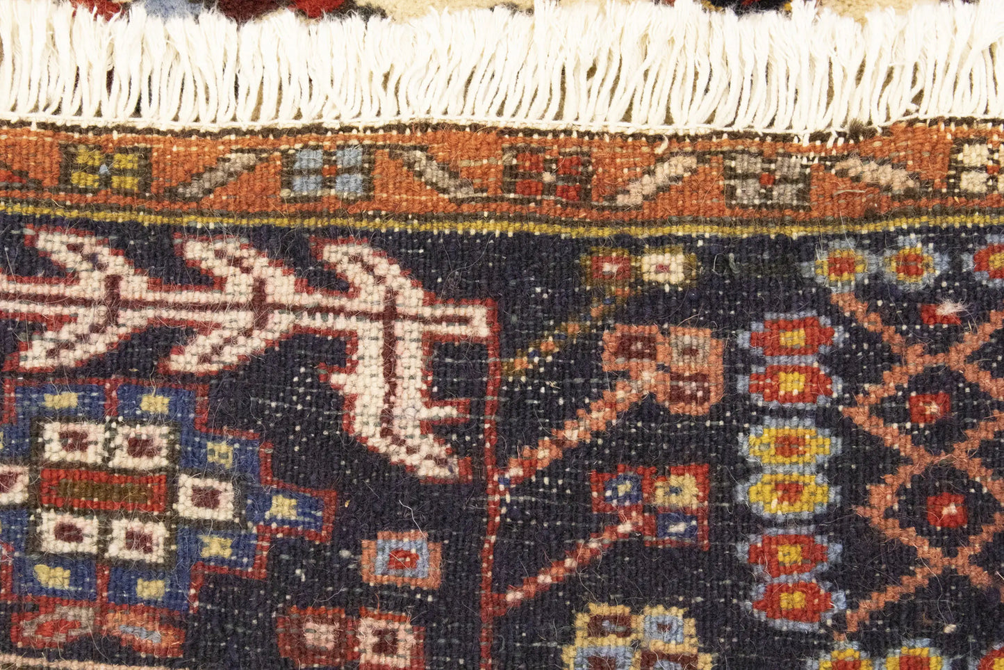 Rare Vintage Oriental Rug Geometric Design Boho