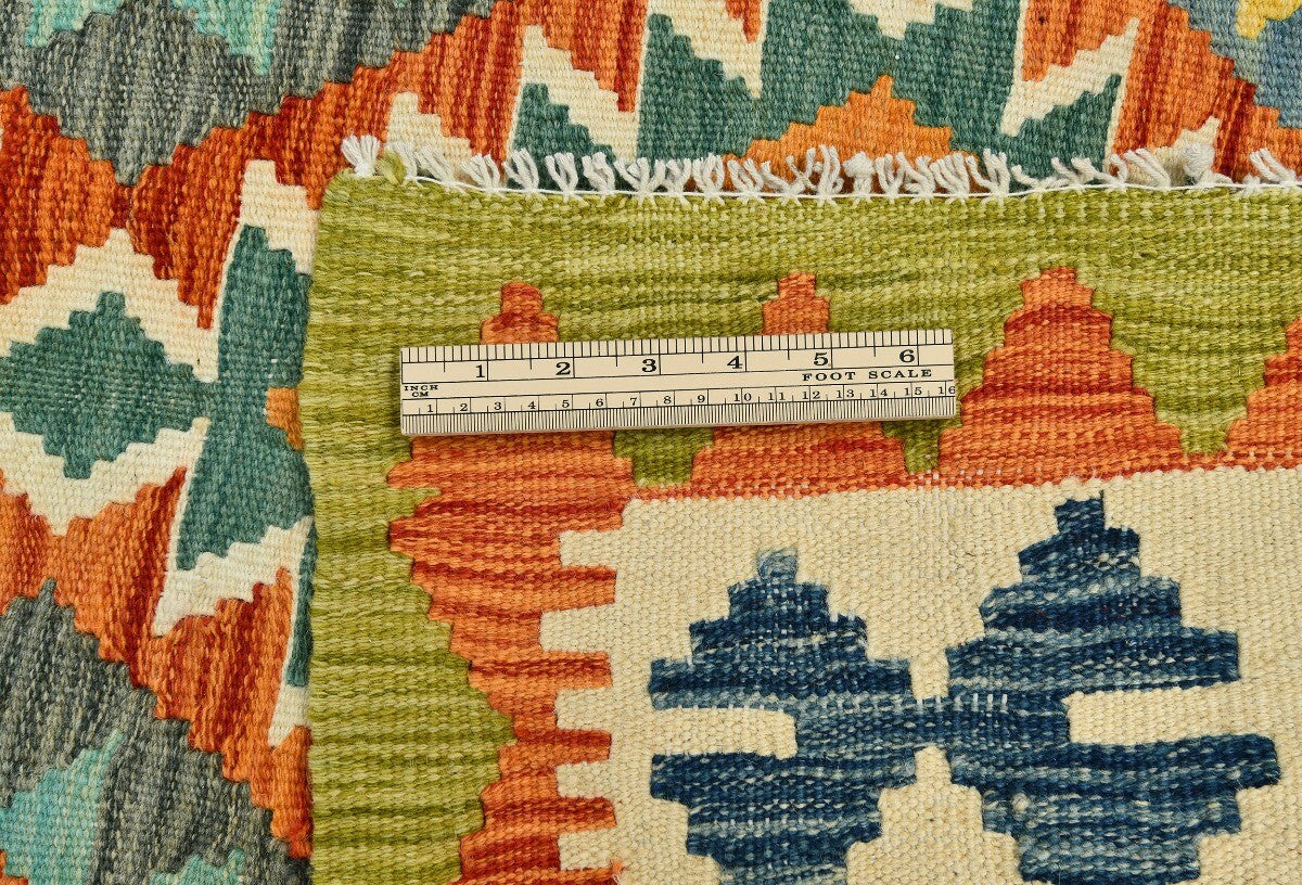 Reversible Multicolored Tribal Kilim Runner Rug
