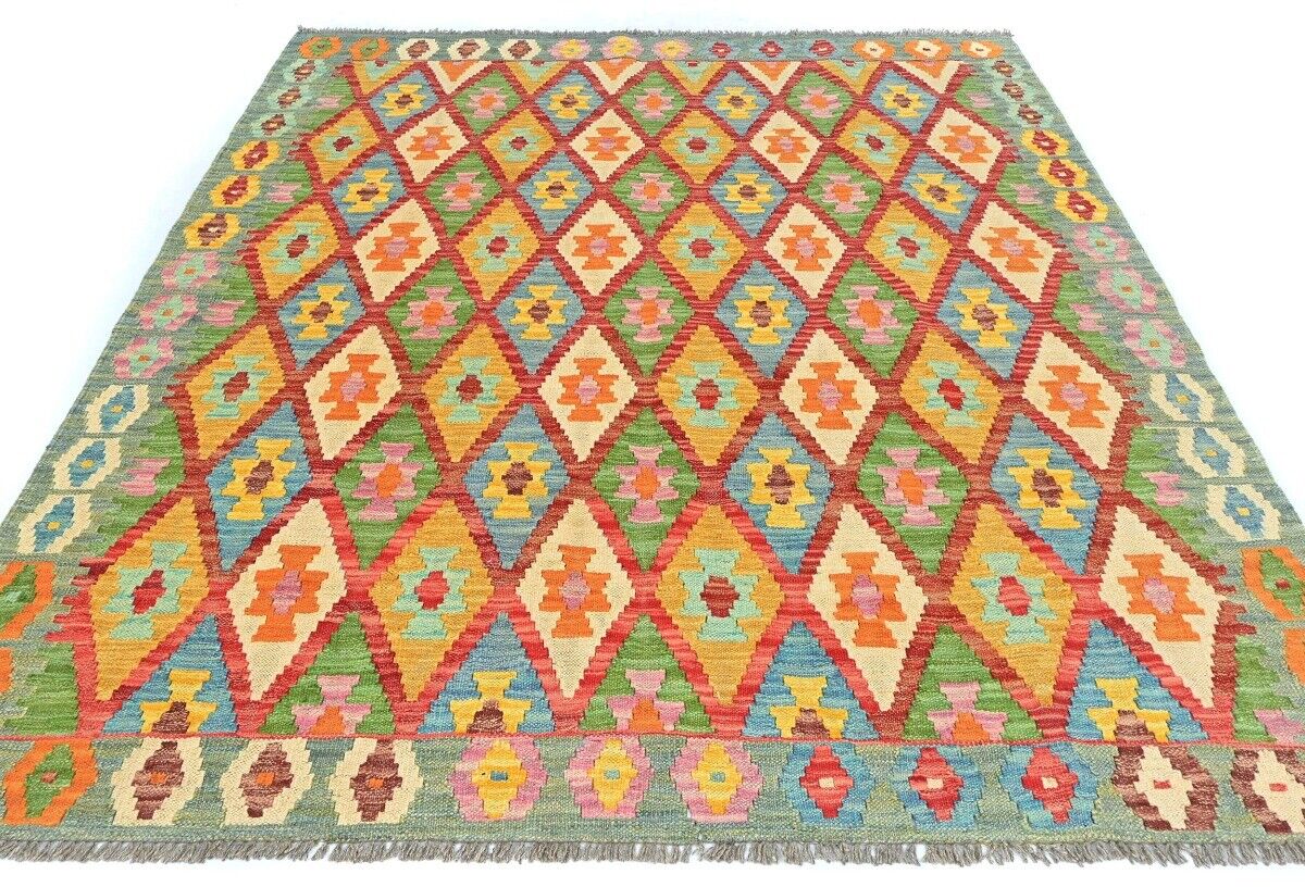 Reversible Kilim Oriental Rug Multicolored