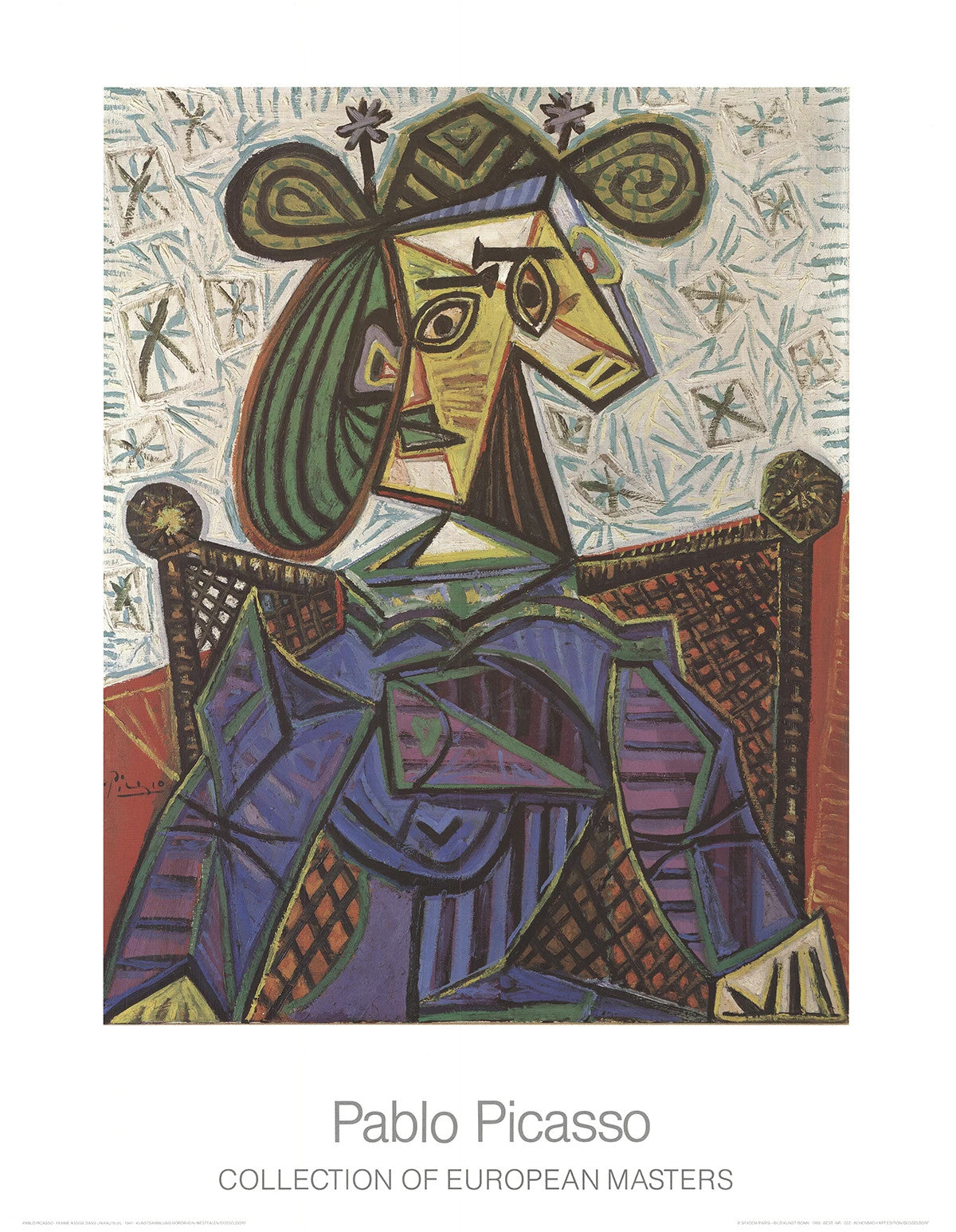 Pablo Picasso Femme Assise Dans Un Fauteuil " Poster Cubism Mul