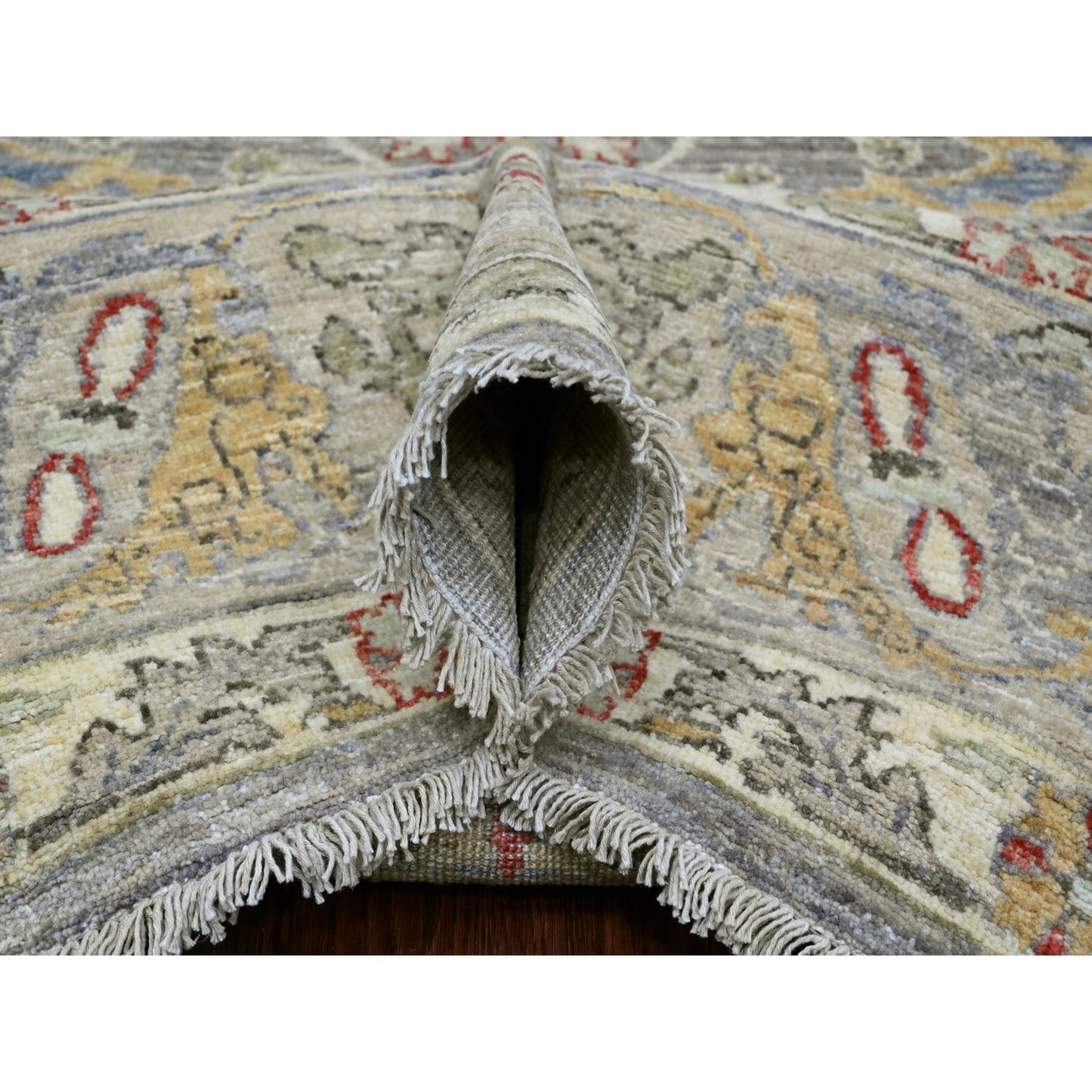 8'X9'7" Jet Gray Bijar Garus Design High Mountain Wool Hand Knotted Rug