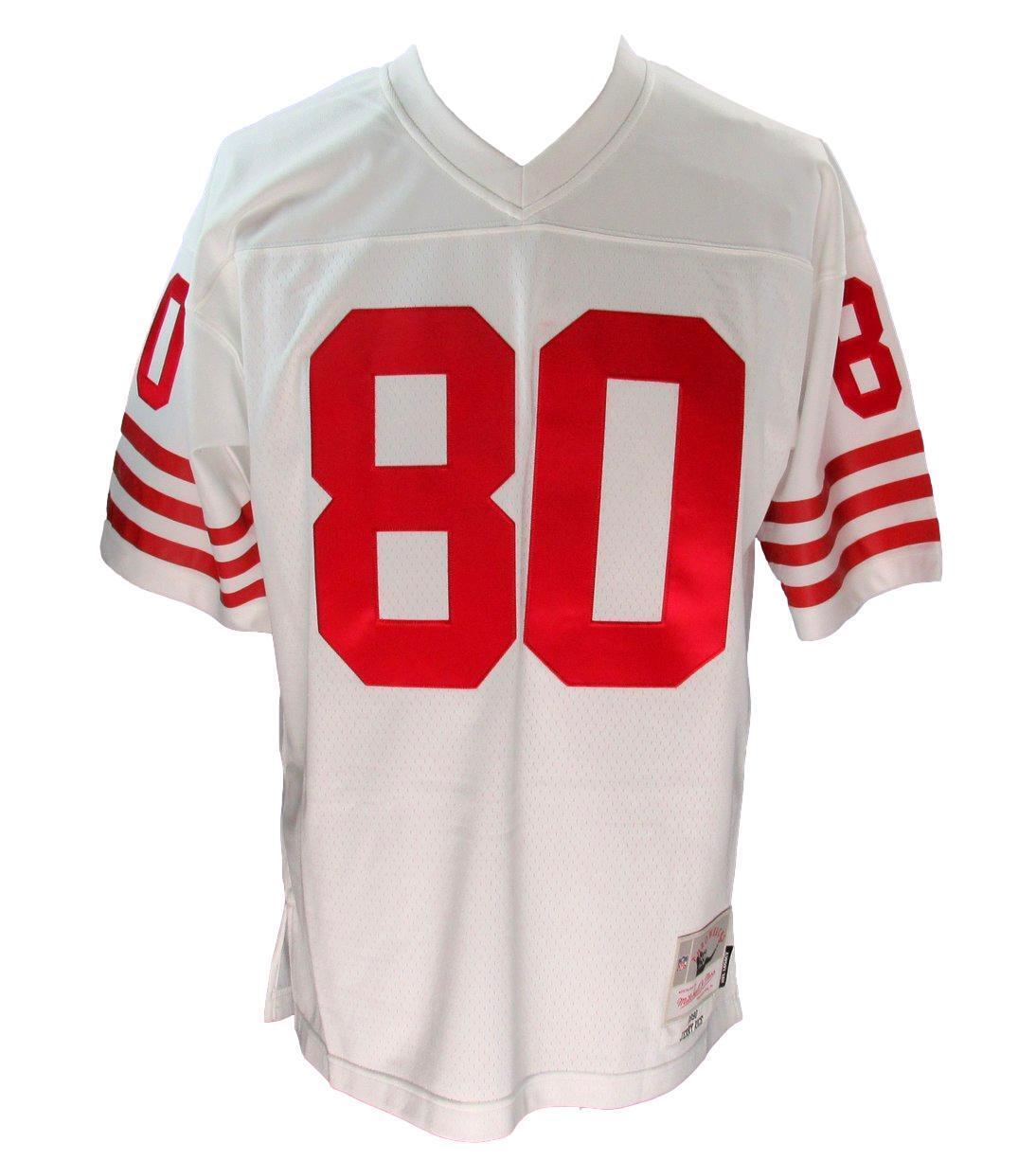 Jerry Rice Hof Autographed White Mitchell & Ness