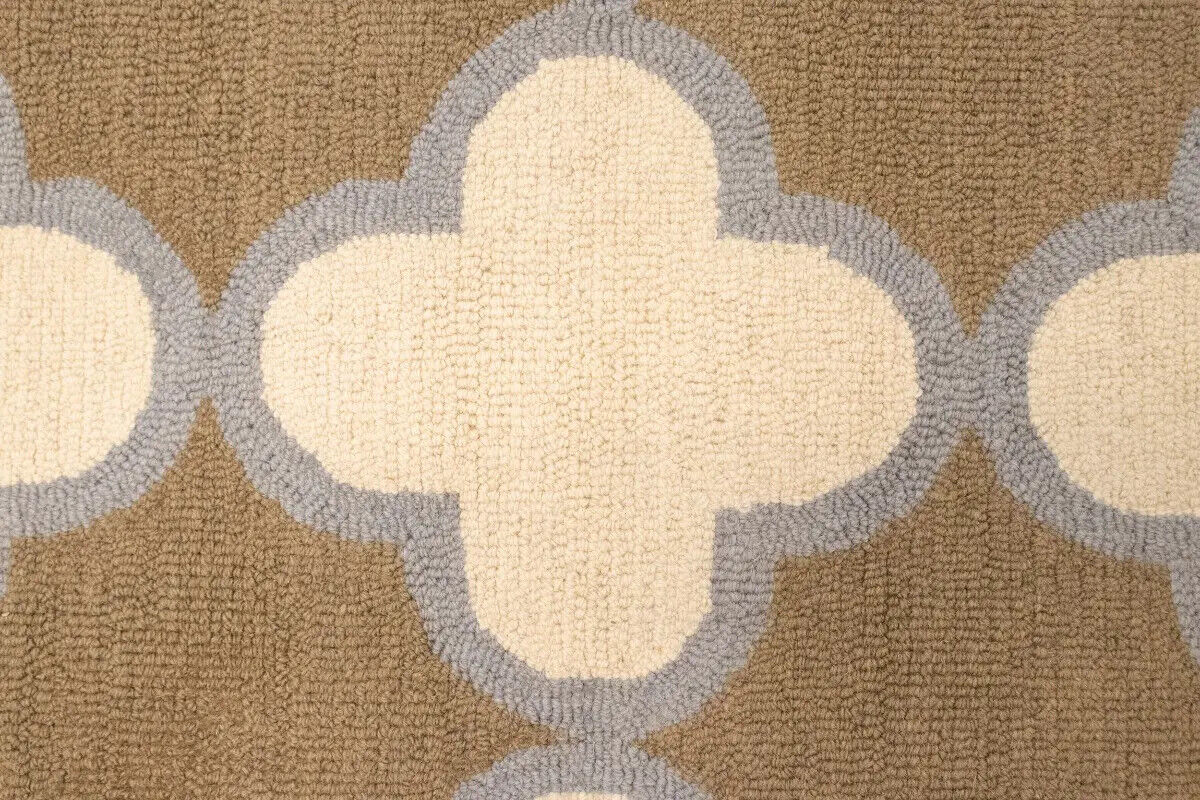 Hand-Tufted Multicolored Trellis Plush Rug Modern