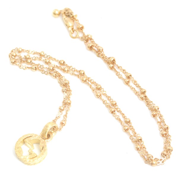 Gucci Interlocking G Arabesque Necklace In Yellow Gold 750Yg